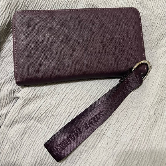 Steve Madden Bzippy Zip Around Wallet Wristlet, Grape - Picture 10 of 12